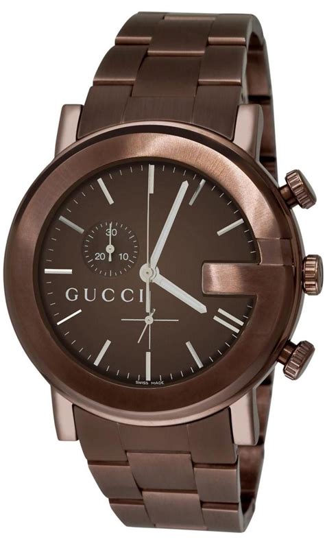 mens brown gucci watch|Gucci watch g chrono.